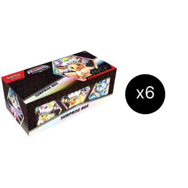 Pokémon TCG: Scarlet & Violet— 6 PZ Prismatic Evolutions Surprise Box (CASE)