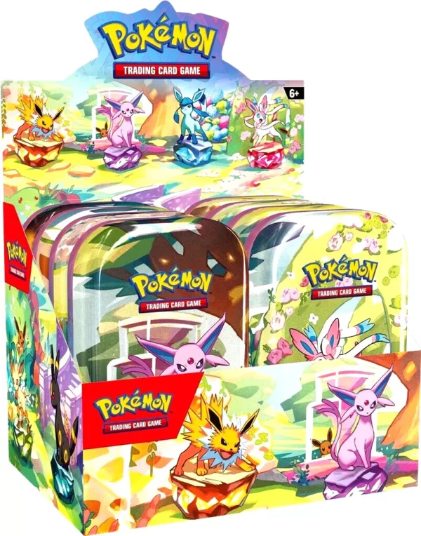ESPANOL - Pokemon TCG SV8.5 Evoluciones Prismáticas Mini Tin Display (8 PIEZAS)